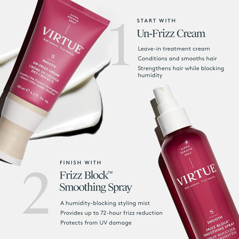 VIRTUE Frizz Block Smoothing Spray - Frizz Control Hair Treatment, Color Safe, 5 Fl Oz