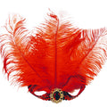 XKTEI 2pcs Sequins Feather Headpiece,1920s Flapper Headband,Mardi Gras Carnival Party Headwear Costume Accessory Women Headdress (Red-A)