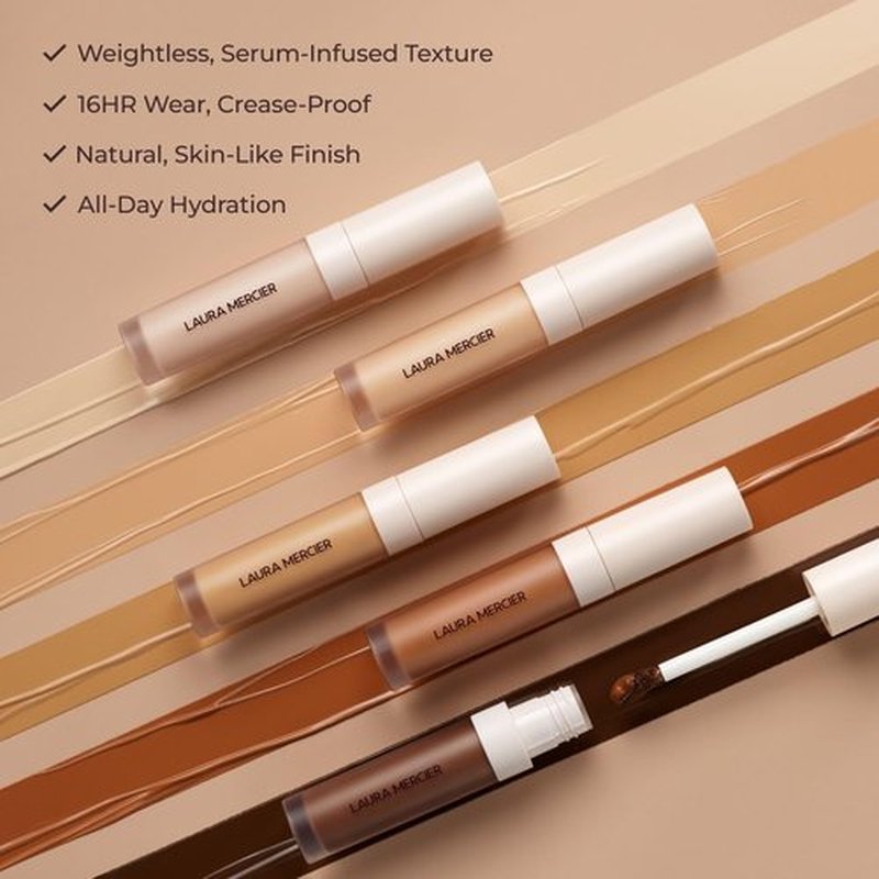 Laura Mercier Real Flawless Weightless Perfecting Serum Concealer, Long-Lasting, Waterproof, & Crease-Proof Wear, Buildable Coverage, Oil-Free, 3N1 - Medium with neutral undertones