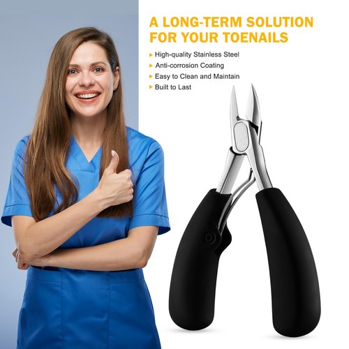BEZOX Straight Toenail Clippers for Ingrown Toenail Prevention, Podiatrist Ingrown Nail Clippers for Thick Toenails, Ergonomic Finger Nail Clippers for Adults, Seniors, Men and Women