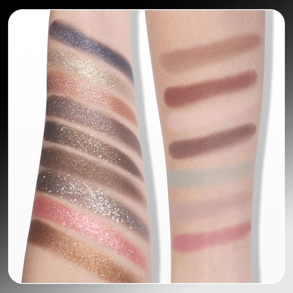 UCANBE Baked Eyeshadow Palette - 16 Highly Pigmented Nude Shades with Matte & Glitter Finish