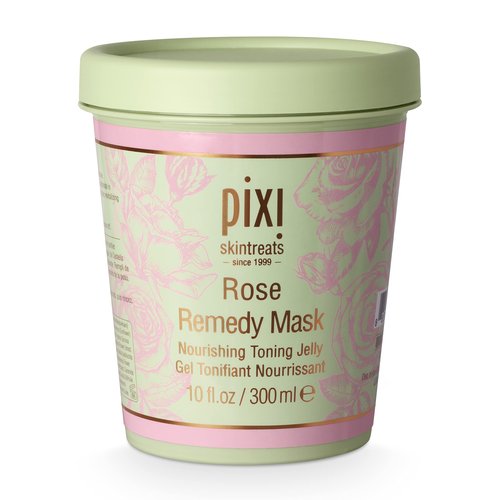 Pixi Rose Remedy Mask | Toning Jelly Face Mask with Rosehip Oil, Cica & Turmeric | Hydrates, Soothes & Restores Radiance | 10 fl oz/300 ml