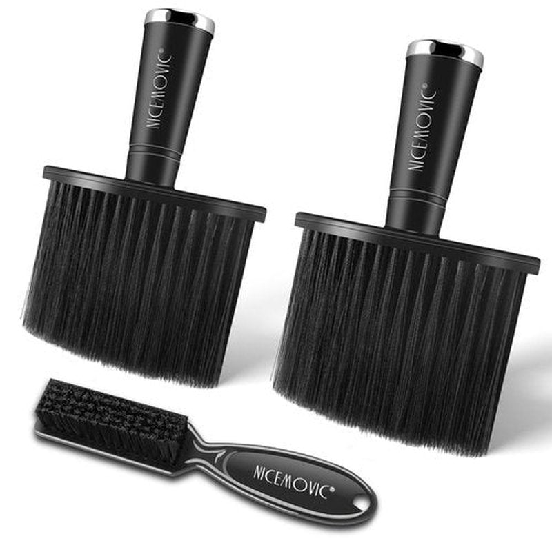 NICEMOVIC 3Pcs Barber Neck Duster, Professional Barber Accessories, Cleaning Supplies, Nylon Brush for Hair Cutting & Styling