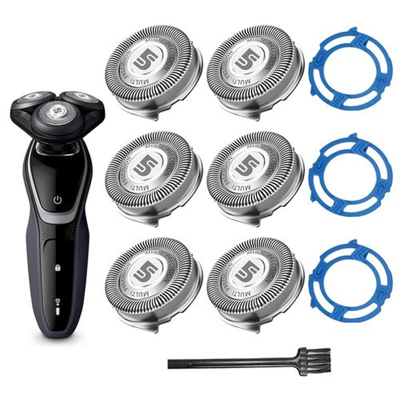 Philips Aquatec SH50 Replacement Blades - 6-Piece Set with Retaining Rings for 5000 Series Shavers