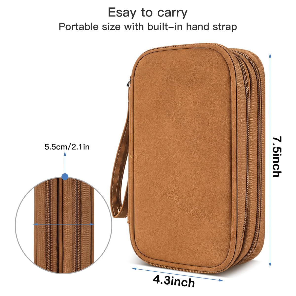 CAAORDKSO Travel Cable Organizer Pouch Electronic Accessories Carry Case Water Resistant Accessories Organizer Pouch Bag for Cable, Cord, Charger, USB, Phone, Power Bank, Earphone (Brown, Medium)