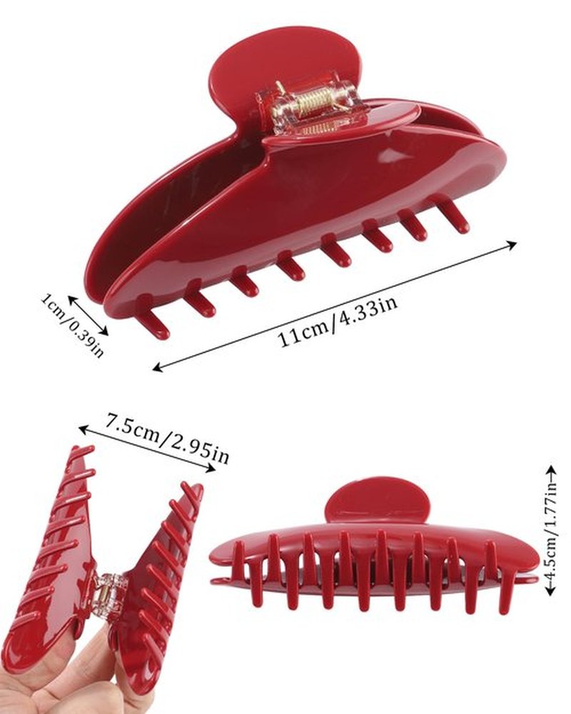 HAIMEIKANG Large Acetate 4 Inch Hair Claw Clip for Women - French Style Hair Claws for Thick Hair with Non-Slip Teeth, Hair Accessories for Updos, Buns & Ponytails