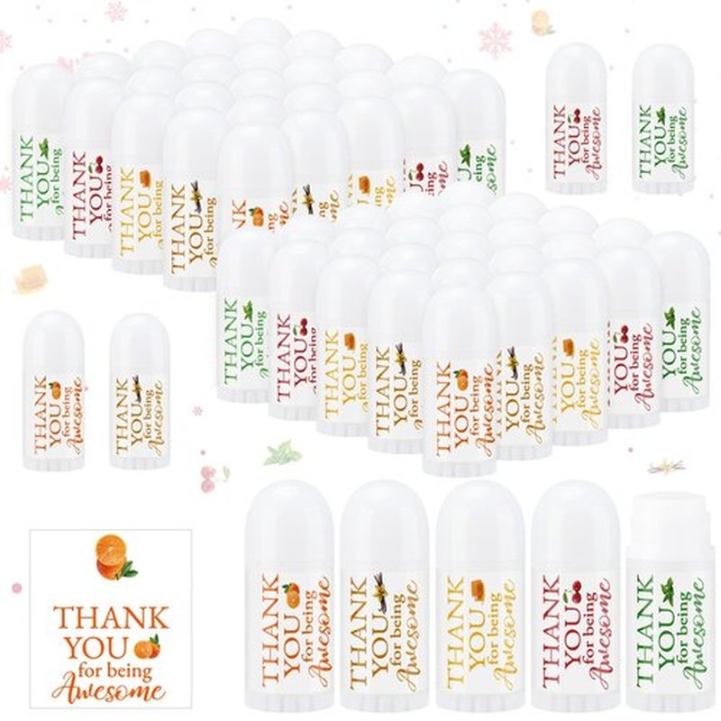 Swiffen 50 Pcs Valentines Day Mini Lip Balm Gifts Bulk Thank You Gifts Mini Lip Balm Pack Moisturizer Assorted Flavors Care Products for Teacher Baby Shower Coworkers Friend