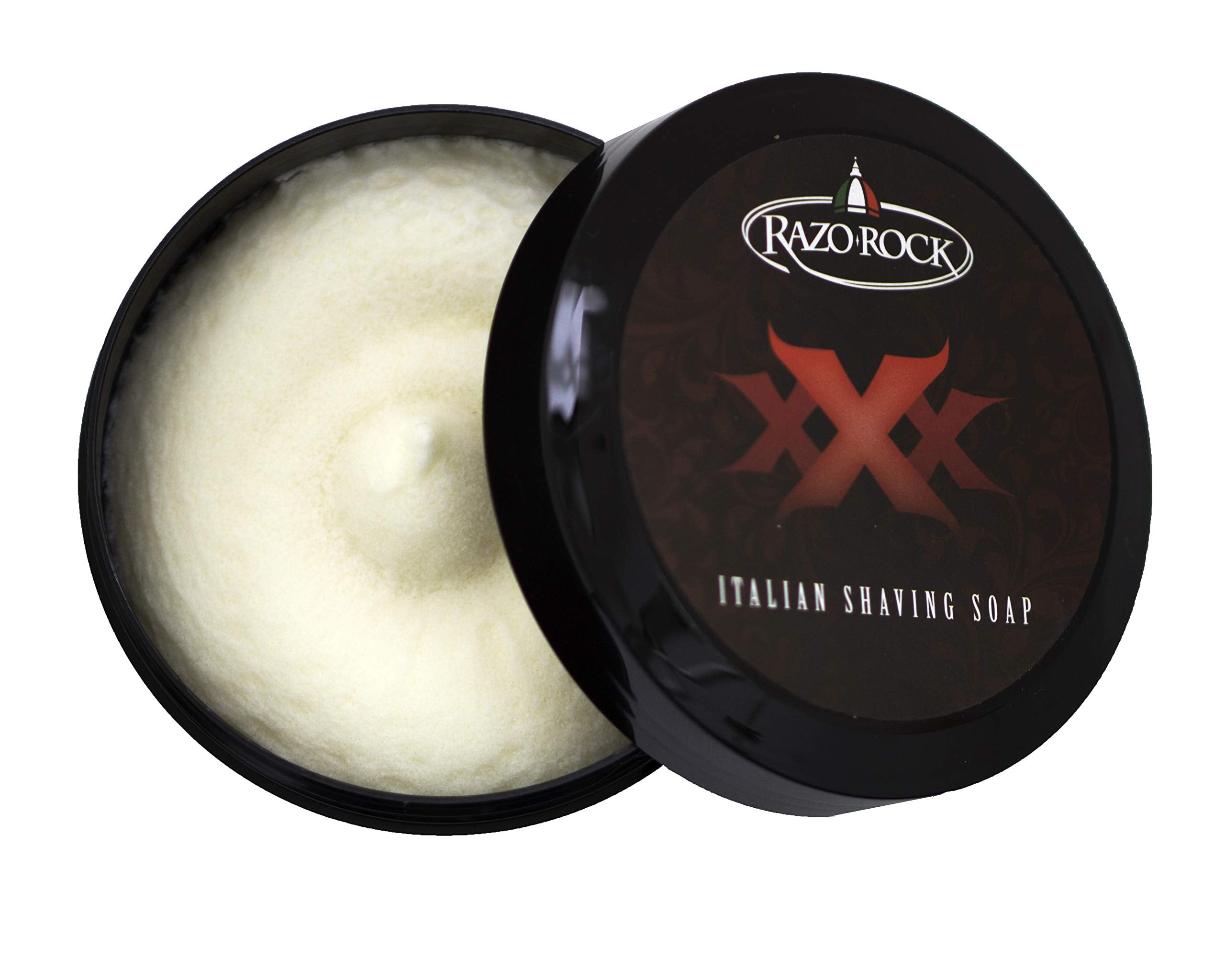 RazoRock XXX Italian Shaving Soap: Artisan Made Shaving Soap for Men - Tallow Based Shave Cream Soap for Wet Shaving - Rich, Creamy Lather and Classic Italian Barber Shop Scent - 5 Fl Ounces (150 ML)