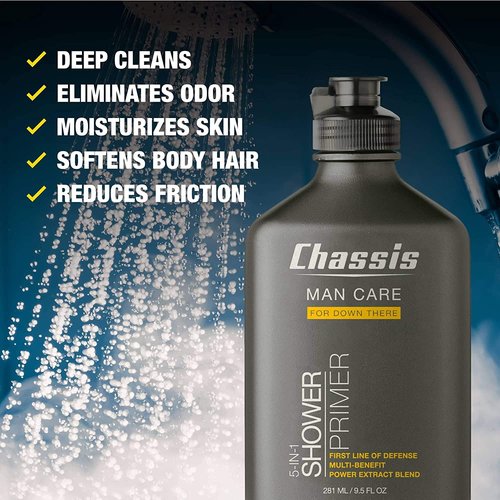 Chassis 5-in-1 Shower Primer - Men’s Anti-Chafing Gel & Deep-Cleansing Body Wash
