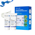 WELLAGE Real Hyaluronic Watery Glow Sunscreen Double Set SPF50 - Broad Spectrum UV Protection with 6 Types Hyaluronic Acid, No White Cast, K-Beauty Face Sunscreen, 1.69 fl.oz x 2 Pack
