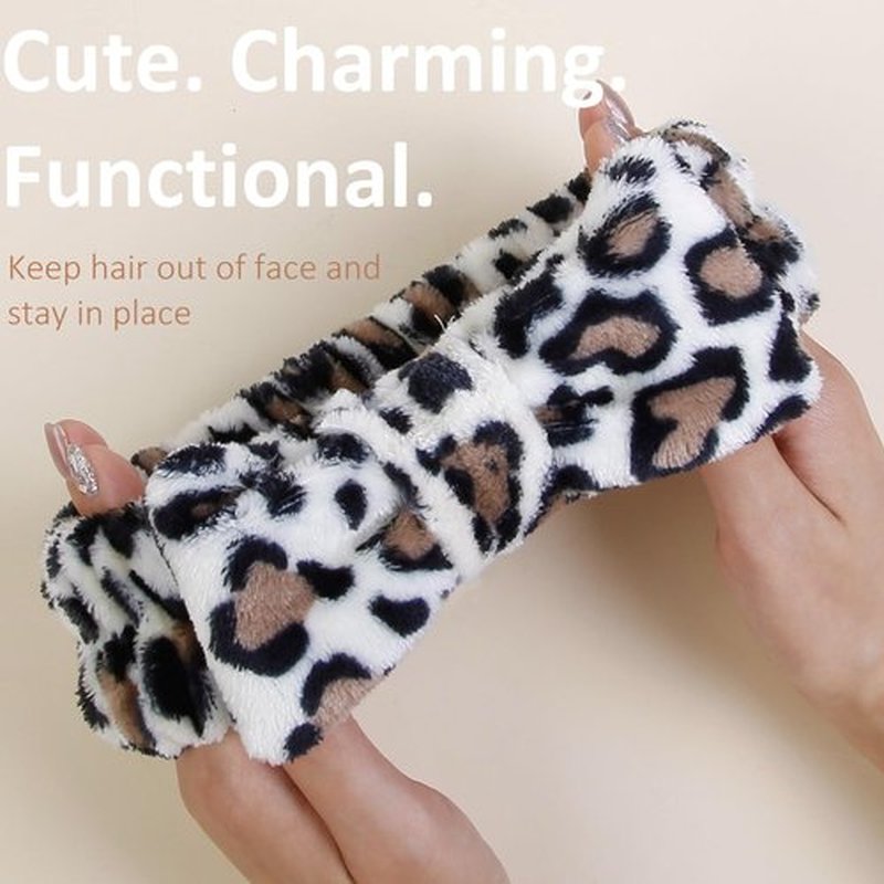 Huachi Spa Headband for Women Washing Face Girls Skincare Headbands Makeup Cheetah Print Leopard Face Wash Head Band Animal Print Christmas Gifts for Teen Girls