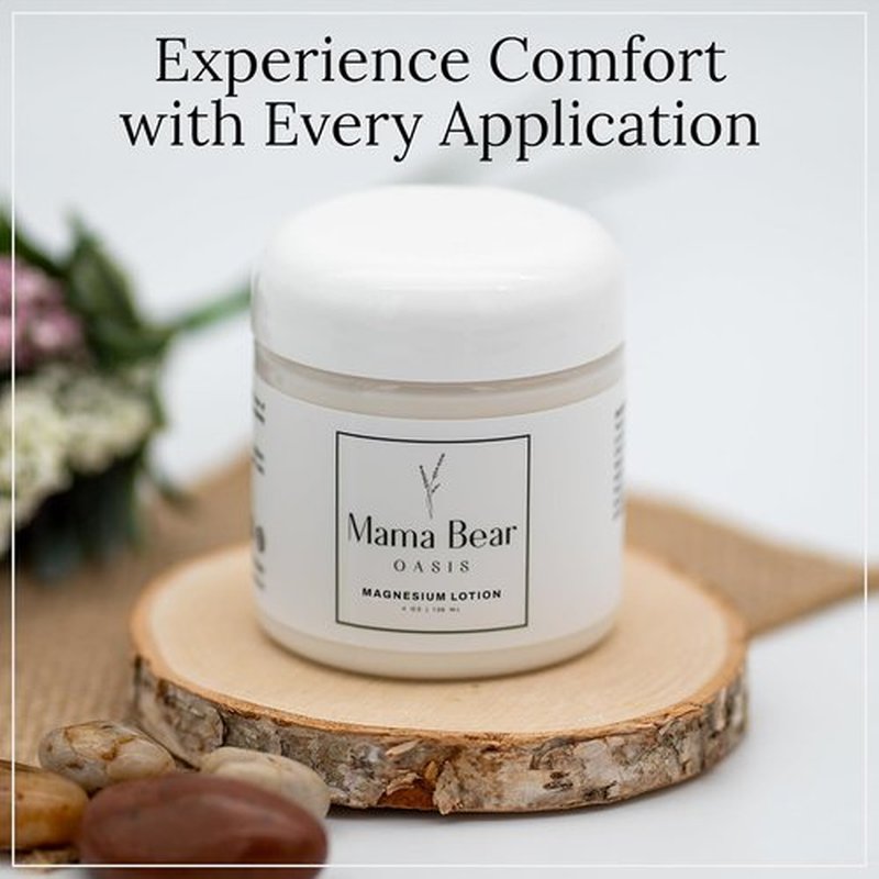Mama Bear Oasis Lotion - Lavender Magnesium Cream for Feet, Hands & Legs with Arnica & Aloe Vera (1 Pack)