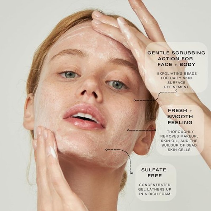 Biba De Sousa Daily Cleanser - Exfoliating Face & Body Wash for Normal/Oily Skin | Illuminates & Refines (8 oz)