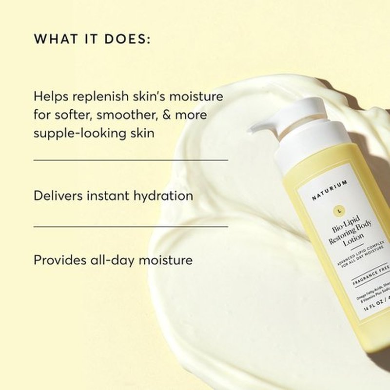 Naturium Bio-Lipid Restoring Body Lotion - Fragrance-Free Moisturizer with Shea Butter | 14 oz