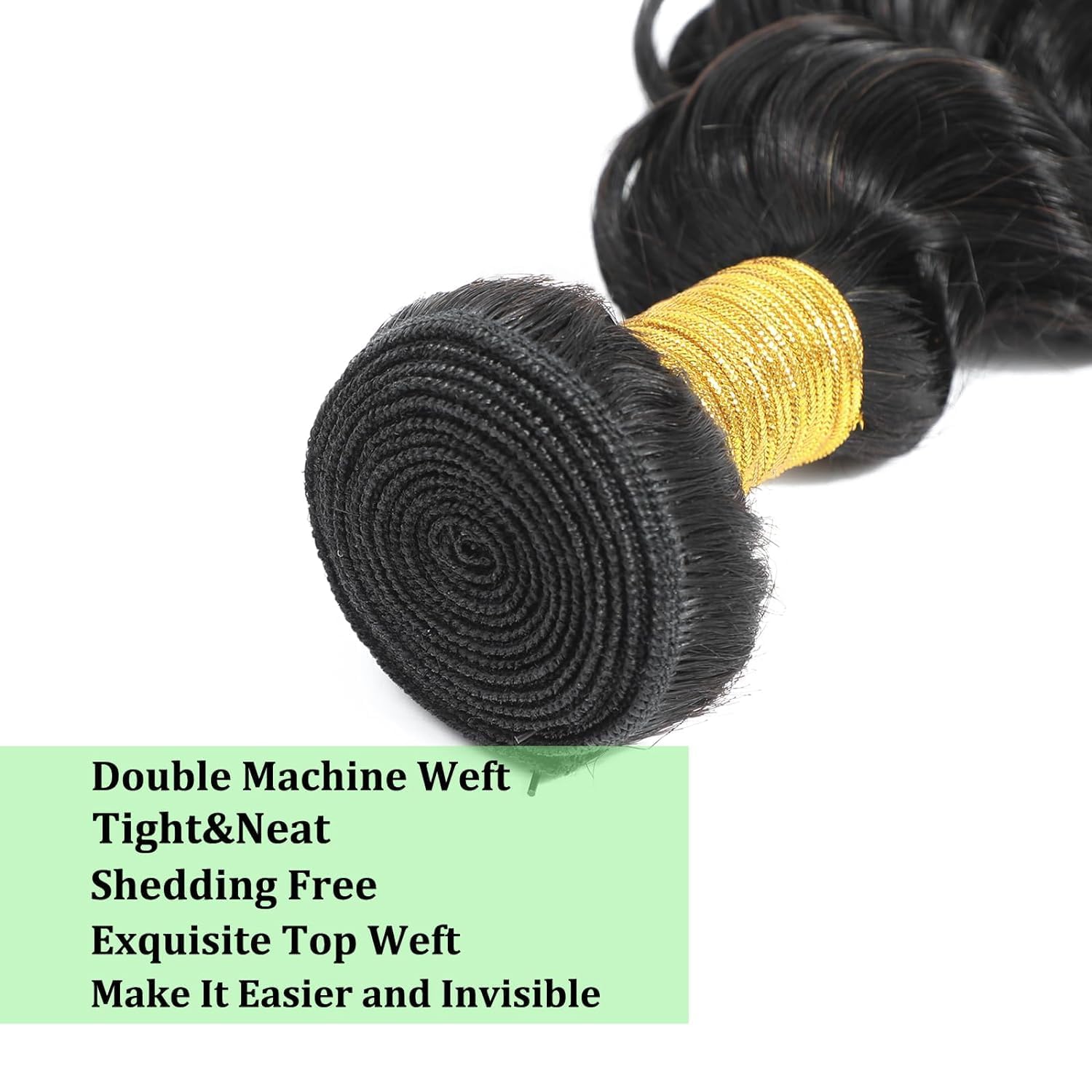 Wahairse Human Hair Bundles 1B Deep Wave Bundles Natural Color Human Hair Unprocessed Brazilian Virgin 3 Bundles Quick Weave Human Hair Extensions 300g (1B# Deep Wave, 14 16 18)
