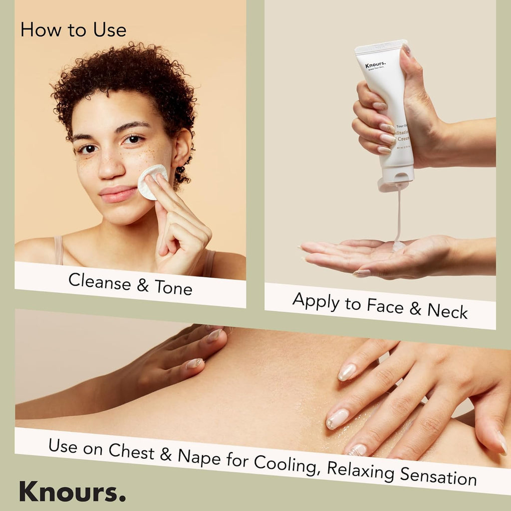 Knours. Light Weight Water Based Gel Moisturizer, Vegan Peppermint Squalane & Ceramide NP Hydrating Soothing Cooling (80ml 2.7 fl oz.)