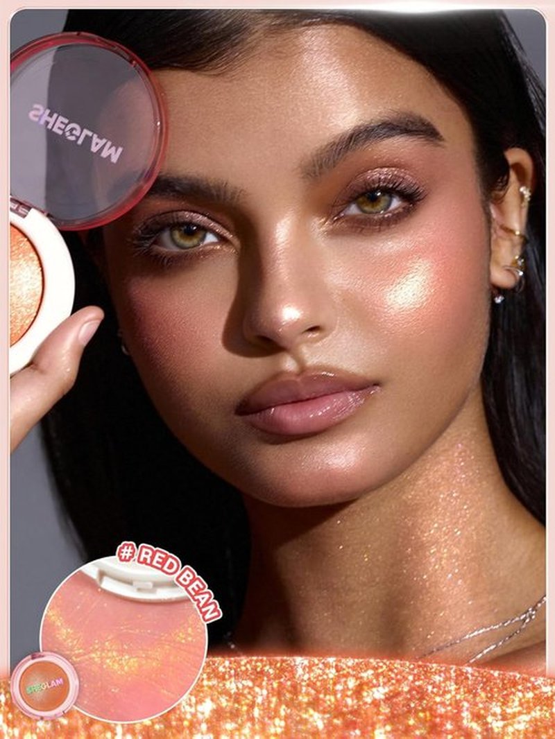 SheGlam Glowchi Bouncy Highlighter - Long-Lasting Shimmer Makeup in Red Bean Shade
