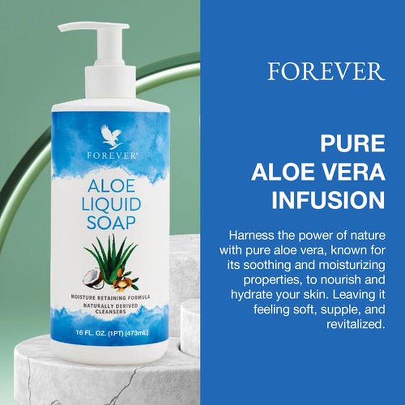 Forever Living - Aloe Liquid Soap - Gentle Cleansing and Moisturizing with Aloe Vera, Jojoba and Argan Oil - Gluten-Free and Vegan - 16 fl oz