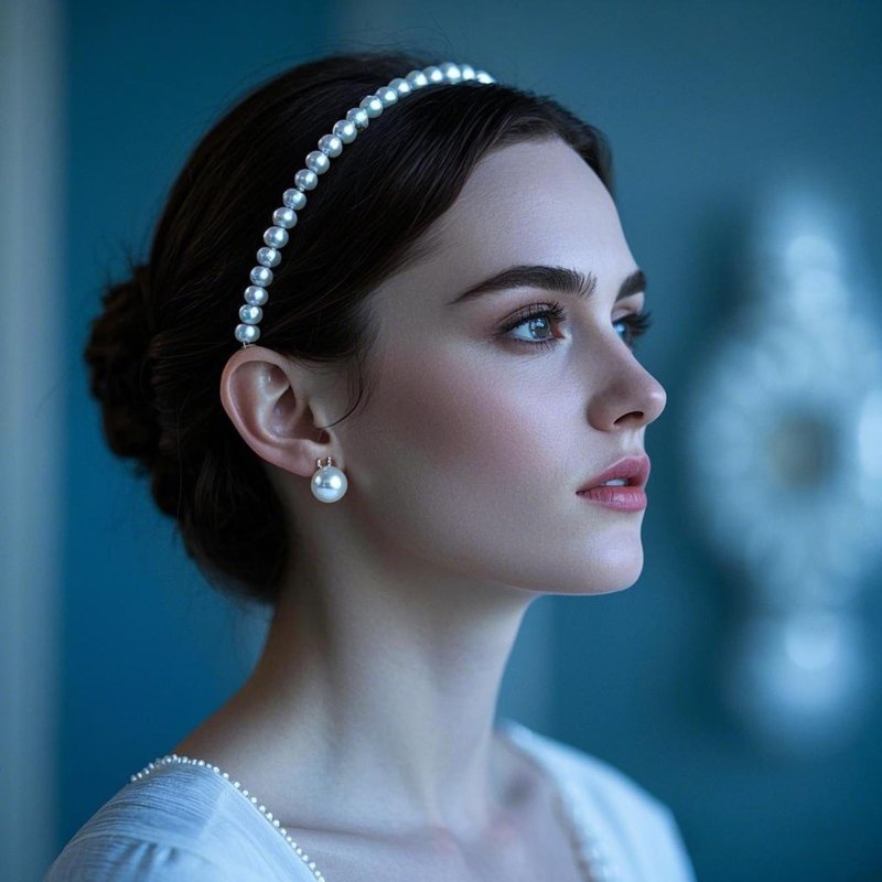 Zifengcer Pearl and Metal Headbands - Beaded No Slip Hair Accessories for Women and Girls, 10 Pack