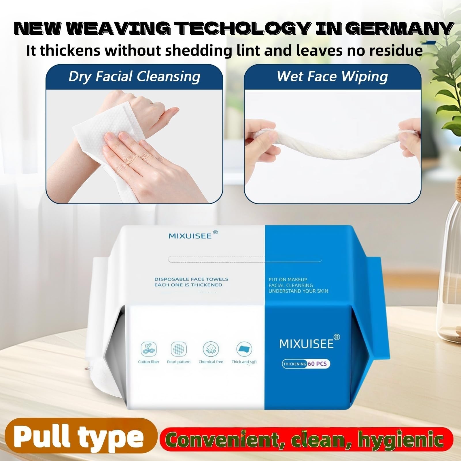 MIXUISEE-thick and soft Face Towels.Disposable face towel.100% Cotton facial cloths.Super thick 130%. Suitable for makeup removal and cleansing.and applicable to sensitive skin.(360 pieces)
