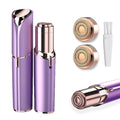 innobeaut Women's Painless Hair Remover for Women, Battery Powered Facial Hair Shaver for Lips, Chin, Neck, and Cheek with 2 Replacement Heads, Purple