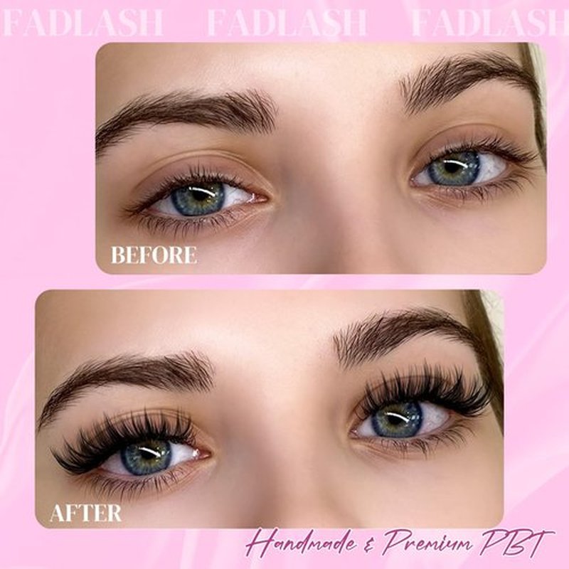 FADLASH Easy Fan Eyelash Extensions 13-16mm Mixed Tray Self Fanning Volume Lash Extensions 0.03-0.10 Rapid Blooming Lash Extensions (0.07-D, 13-16mm Mix)