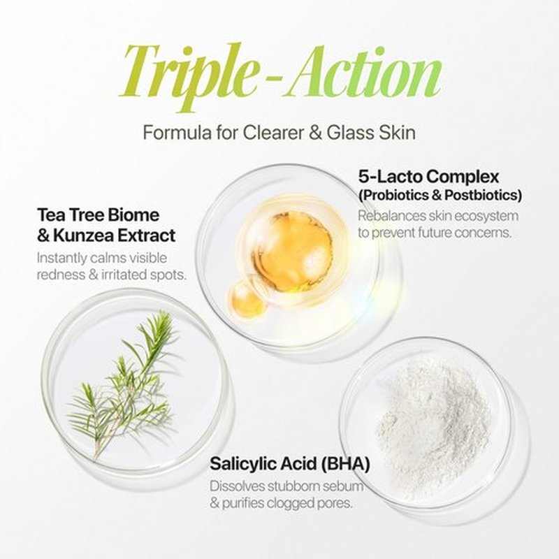 EIOM Trouble Serum | Tea Tree & Salicylic Acid Serum – Gentle Acne Treatment for Face, Calming Care for Acne-Prone & Oily Skin, Redness Relief & Barrier Support, Korean Skincare (1.01 fl.oz.)