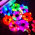 8 PCS Light up Scrunchies for Girls, Glow in the Dark Party Supplies, 3 Glow Mode Satin Scrunchy, Hair Accessories for Birthday Party, Rave Party, Festival & Sleepover Party