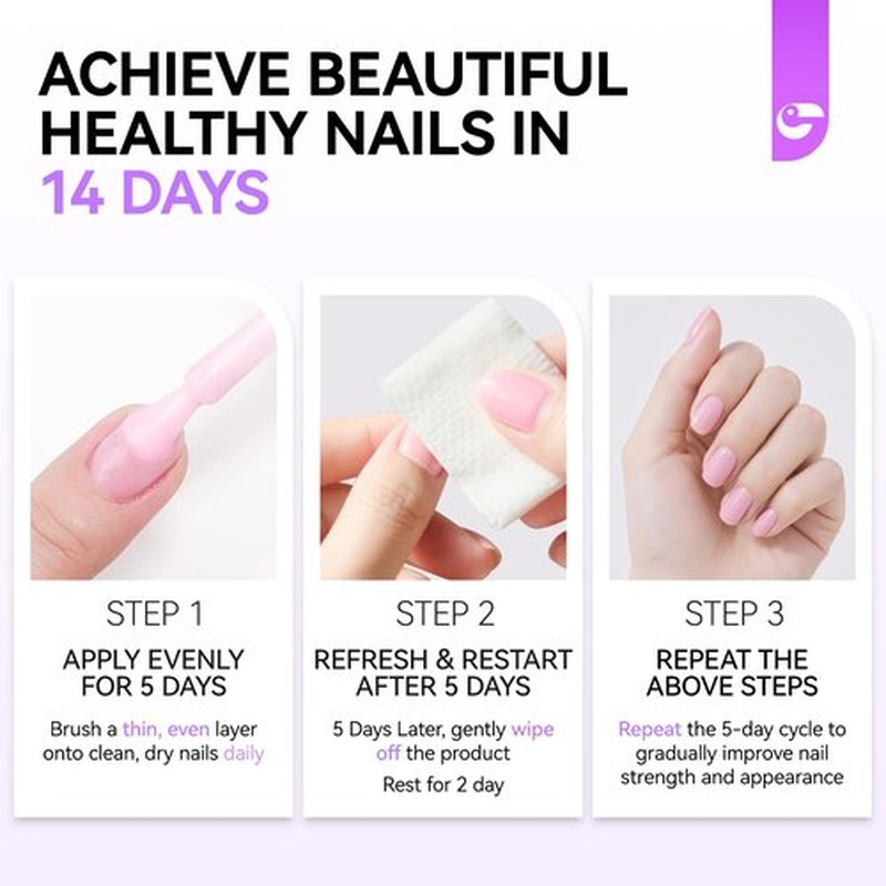 Gelike EC Nail Growth Strengthener for Woman: Nude Blush 6 in 1 Natural Nail Hardener Extra Strong and Growth - Nail Polish Hardener for Weak and Damaged Nails