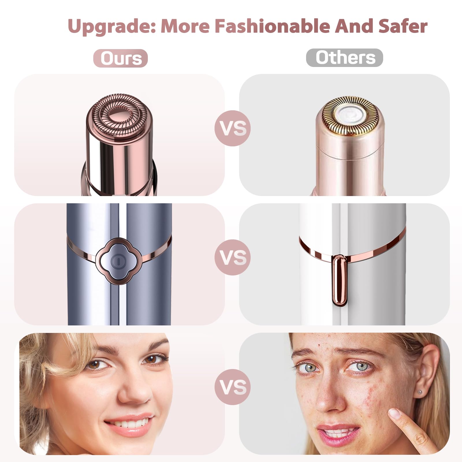 Facial Hair Removal for Women, Electric Painless Facial Hair Remover for Face, Chin, Lip with a Velvet Bag
