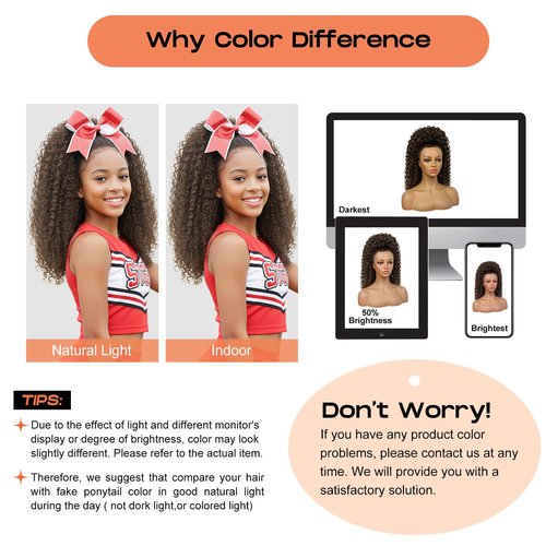 SEIKEA Cheer Ponytail Hair Piece, 100% Super Protein Fiber Curly Cheerleader Hairpiece Lightweight Fluffy Natural Soft 18" Ponytail Extension for Cheerleader Competition, Dance Black