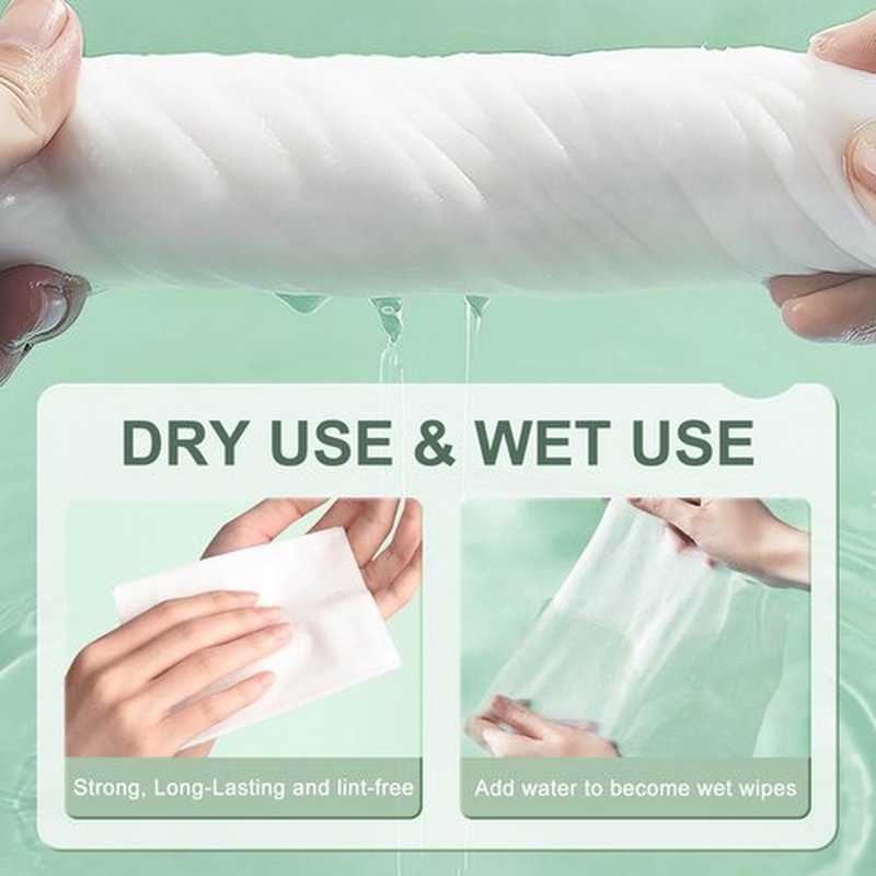 MPK Disposable Face Towel - 100% Cotton Tissues, Unscented Facial Wash Cloth for Sensitive Skin, Super Soft & Thick Facial Towels, Makeup Remover Dry Wipes, 492 Count
