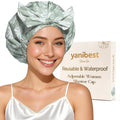 Yanibest Reusable Waterproof Shower Cap - Adjustable Non-Slip Design for Long Hair | Green