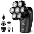 7D Arc Magnetic Head Shaver for Bald Men - Waterproof 5-in-1 Electric Razor & Grooming Kit, Black