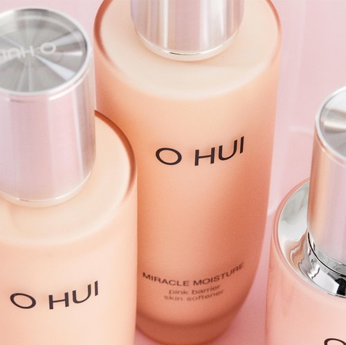 O HUI Miracle Moisture Set | Korean Skin Care Set, 2 Full Size + 4 Travel Essentials | Helps Strengthen Skin Barrier, Glowing Skin, Glass Skin | Softener Lotion, Face Wash, Emulsion | Ceramide, Peptide
