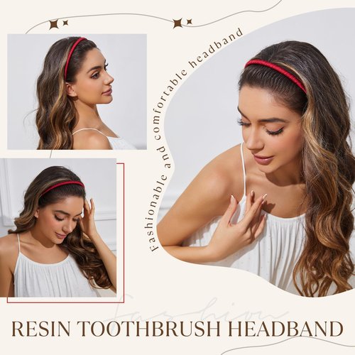STHUAHE4PC Multicolor Protection Resin Teeth Comb Hair Hoop Hairband Headband Hair Accessories for female by Beauty hair (4 Colors)