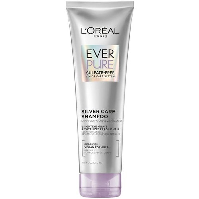 L'Oreal Paris EverPure Brightening Shampoo - Nourishing Sulfate-Free Vegan Formula for Gray Hair | 8.5 Fl Oz