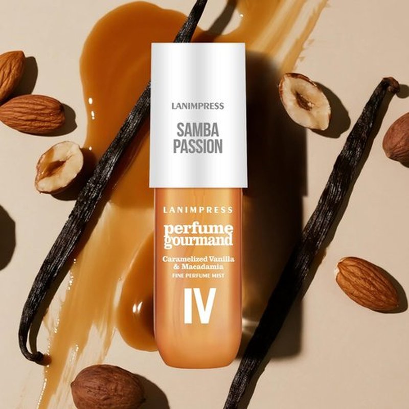 Regine Switzerland No.4 Hair Mist & Body Spray - Amber Gourmet Perfume | Travel Size 3 FL OZ with Sweet Notes of Macadamia, Caramel & Coconut Blossom