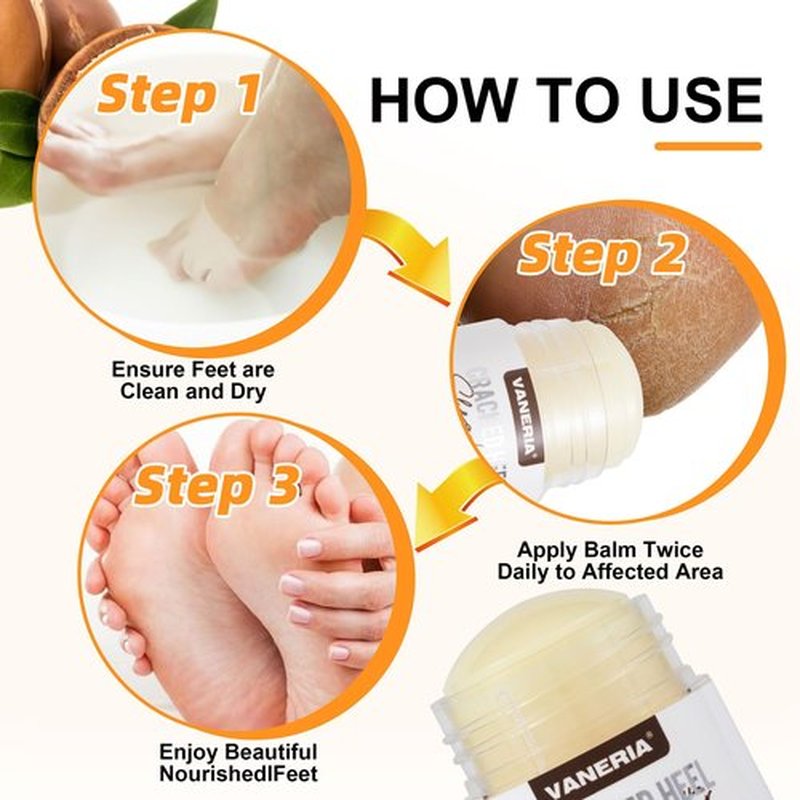 Grospe Shea Butter Dry Cracked Hands and Feet Repair Stick, Moisturizing Foot Cream with Shea Butter and Coconut Oil，Moisturizes and Softens Heels, Gently Exfoliates and Improves Dry Skin，1.41 OZ