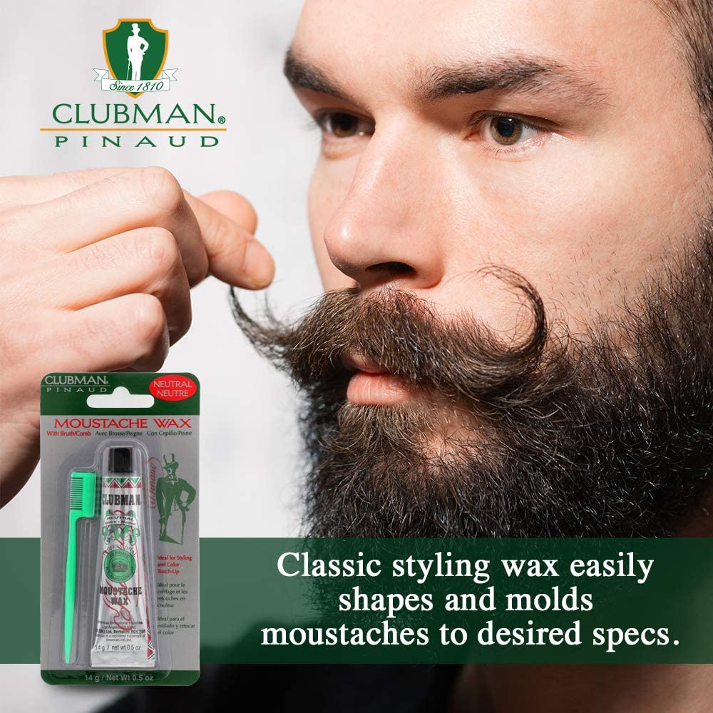 Clubman Moustache Wax Neutral 0.50 Oz (Pack of 10)