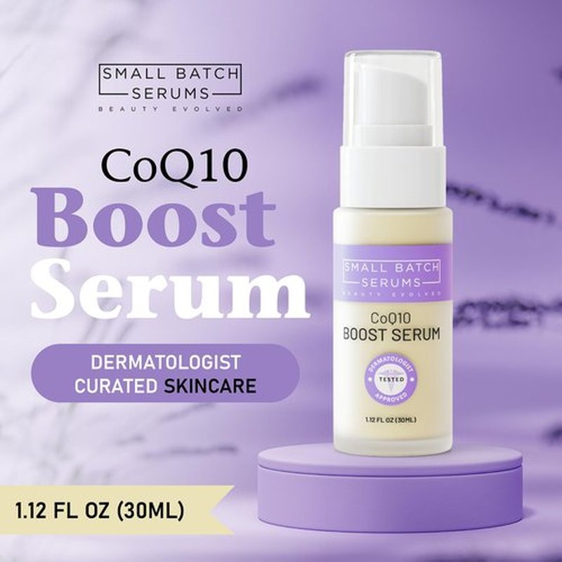 CoQ10 Pure Boost Glowing Face Serum - Coenzyme Q10 Serum with Hyaluronic Acid & Vitamin E for Enhanced Anti Aging Skin Care - Hydrating Hyaluronic Acid Facial Serum - Made in USA