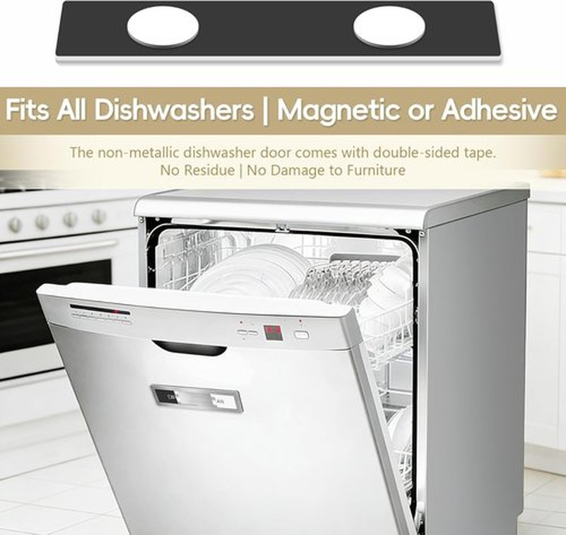 Skiennix Dishwasher Magnet Clean Dirty Sign - Stainless Steel Brushed Silver Indicator for Home Kitchen