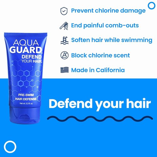 AQUA GUARD Pre-Swim Hair Defense - Prevent Chlorine Damage & Soften Hair | 5.3 oz, Color Safe, Made in California
