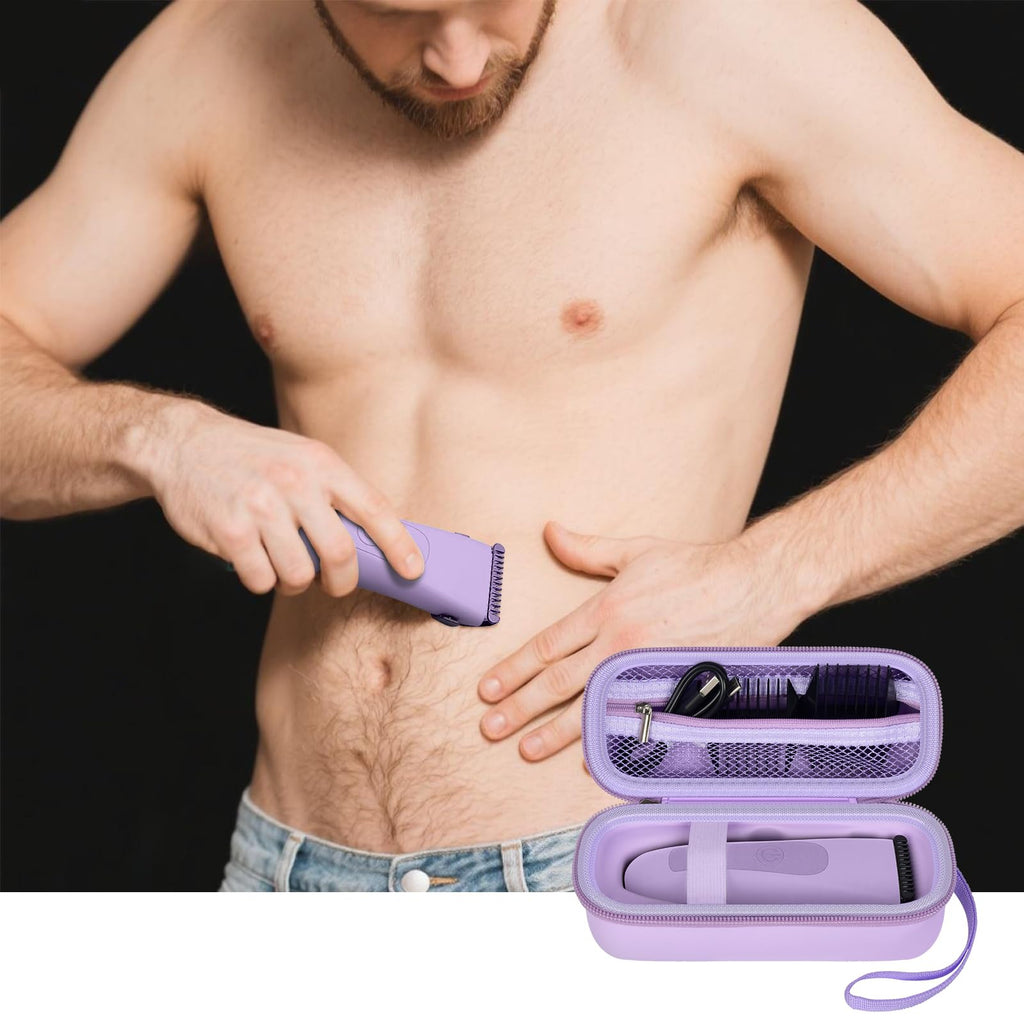 PAIYULE Case for MANSPOT for Meridian Body Hair Trimmer for Men, Electric Beard Shaver Storage Holder for LADYSPOT Pubic Razor and Extra Blade Heads- Box Only (Purple)