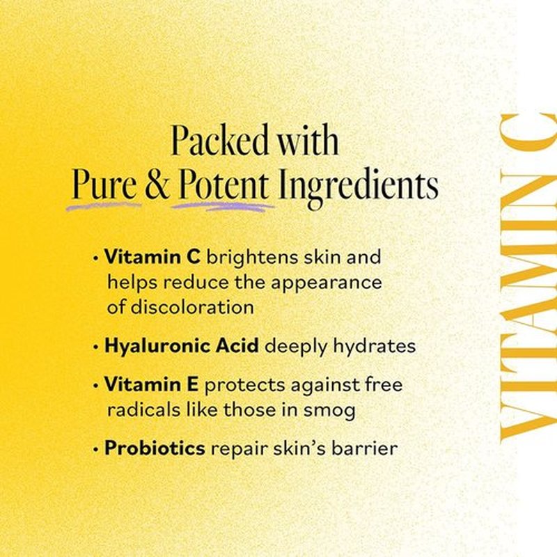 DERMA E Vitamin C Serum - Hydrating & Brightening Formula with Hyaluronic Acid | 2 Oz, All Natural