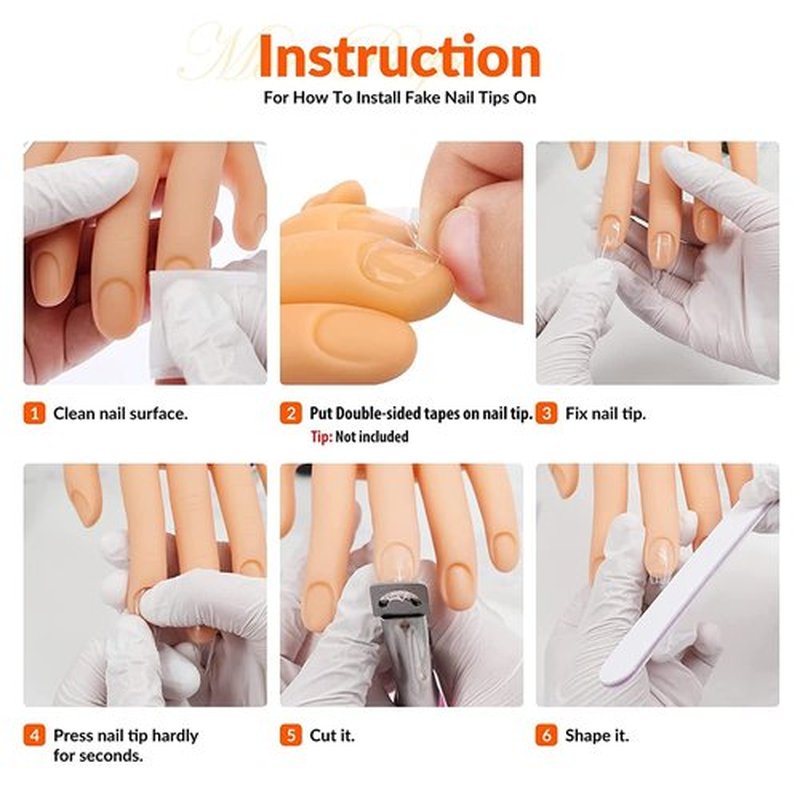 Nail Practice Hand for Acrylic Nails, Mannequin Hands for Nails Practice, Flexible Fake Hands to Practice Fake Nails Bendable Fake Hand Manicure Practice Hands Nail Art Training Hand 1Pc