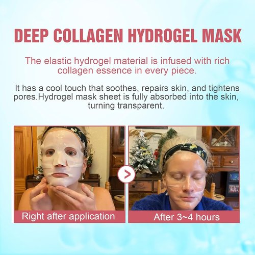 Regine Switzerland Deep Collagen Face Mask - Hydrating Hydrogel for Firming & Elasticity | 40g x 5 Pack