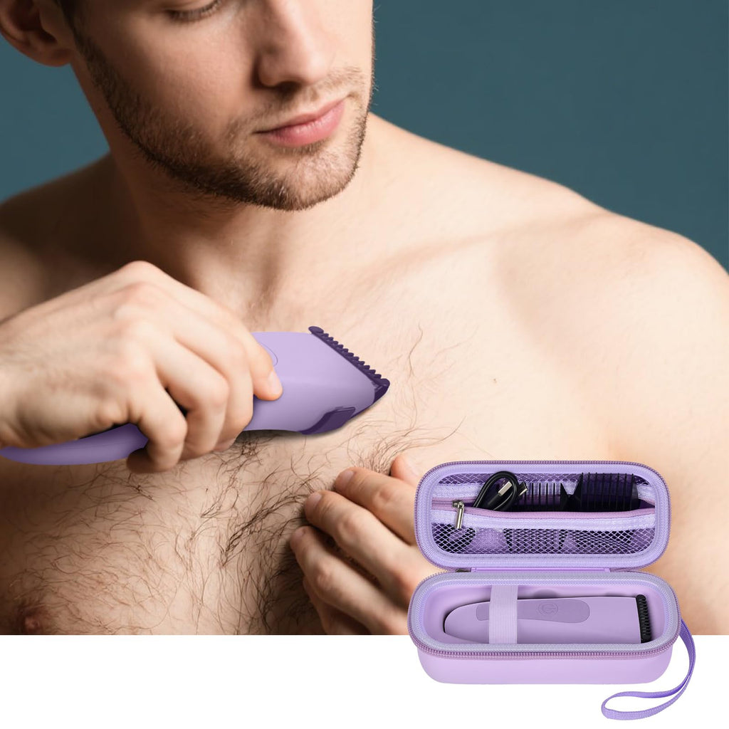 PAIYULE Case for MANSPOT for Meridian Body Hair Trimmer for Men, Electric Beard Shaver Storage Holder for LADYSPOT Pubic Razor and Extra Blade Heads- Box Only (Purple)