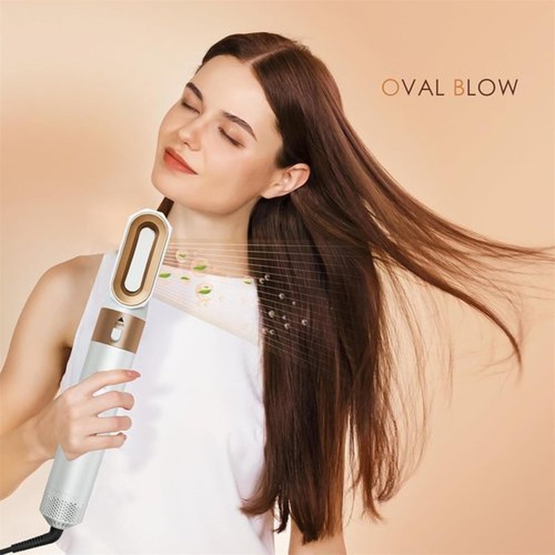 Hair Dryer Brush 5 in 1, Negative Ion Blow Dryer Brush Set - 110,000 RPM High-Speed Hot Air Brush Air Styler Curling Wrap Air Curler -Curling Iron Hair Styling Tool for Straight Curl Drying Smoothing