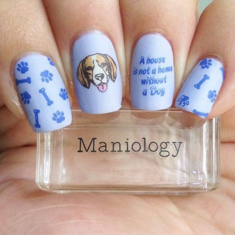 Maniology Puppy Love CYO Design Contest Nail Stamping Plate | Dog Lover Manicure Designs, Canine Dog-Theme Nail Art DIY Patterns - Reusable, Rectangular, Stainless Steel Nail Art Template